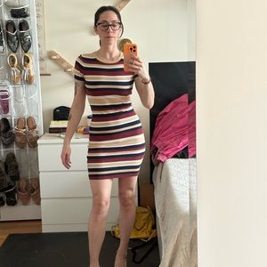 Vintage color striped dress